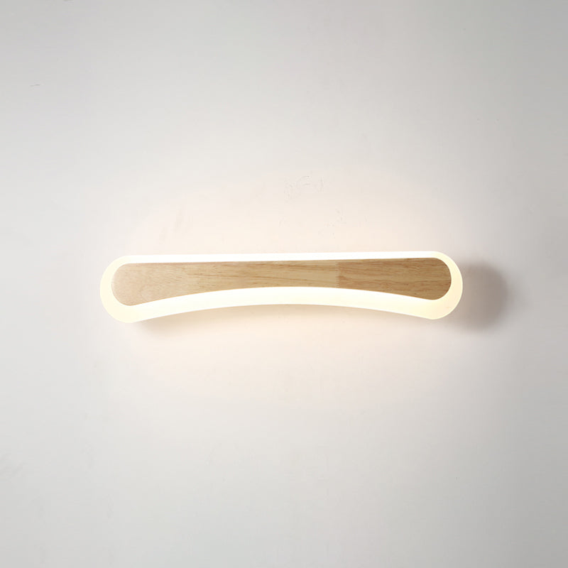 Houten LED Wandlamp met Acryl Kap Badkamerspiegel Verlichting Scandinavisch Design 40cm 60cm 80cm | Sansoti