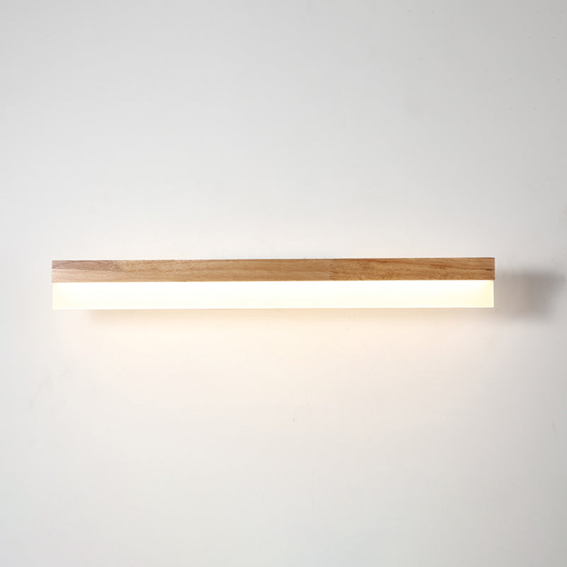 Houten LED Wandlamp met Acryl Kap Badkamerspiegel Verlichting Scandinavisch Design 40cm 60cm 80cm | Sansoti