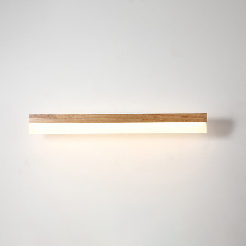 Houten LED Wandlamp met Acryl Kap Badkamerspiegel Verlichting Scandinavisch Design 40cm 60cm 80cm | Sansoti