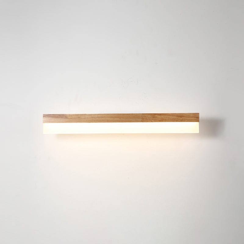 Houten LED Wandlamp met Acryl Kap Badkamerspiegel Verlichting Scandinavisch Design 40cm 60cm 80cm | Sansoti