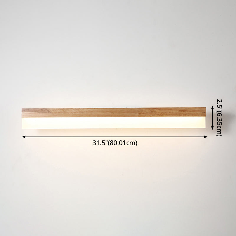Houten LED Wandlamp met Acryl Kap Badkamerspiegel Verlichting Scandinavisch Design 40cm 60cm 80cm | Sansoti
