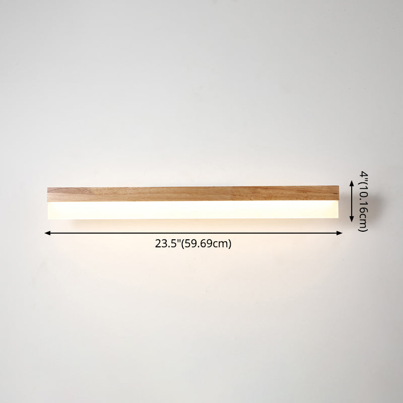 Houten LED Wandlamp met Acryl Kap Badkamerspiegel Verlichting Scandinavisch Design 40cm 60cm 80cm | Sansoti