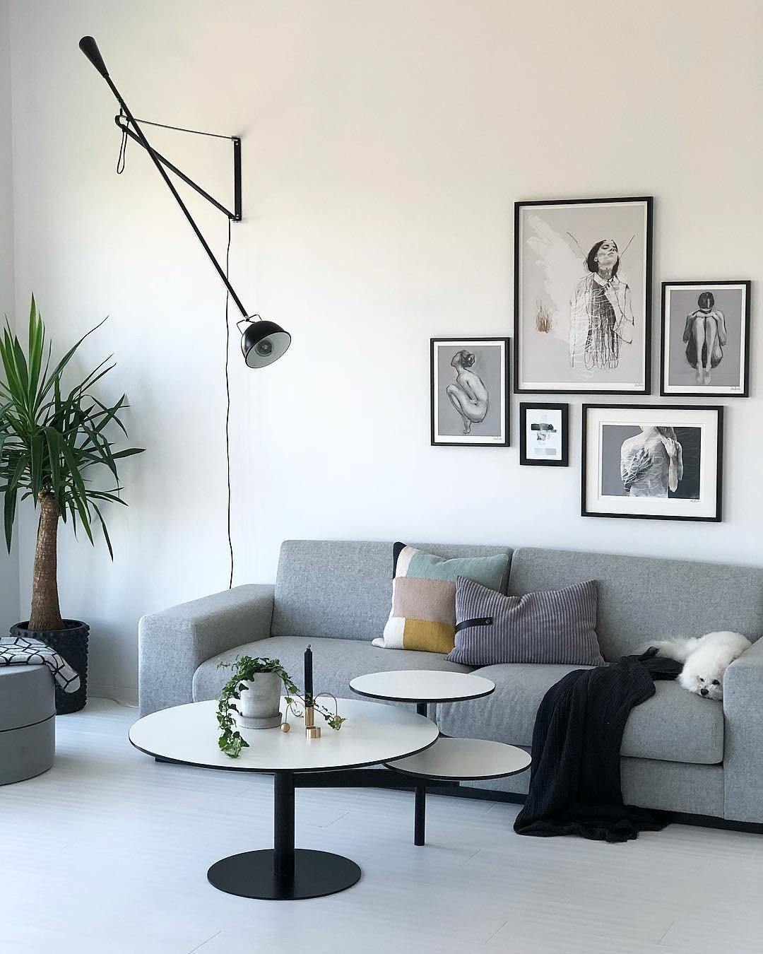 Applique murale industrielle à bras réglable en métal 135-205cm noir blanc éclairage directionnel E27 chambre salon | Sansoti