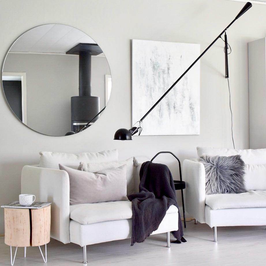 Applique murale industrielle à bras réglable en métal 135-205cm noir blanc éclairage directionnel E27 chambre salon | Sansoti