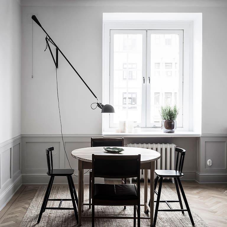 Applique murale industrielle à bras réglable en métal 135-205cm noir blanc éclairage directionnel E27 chambre salon | Sansoti