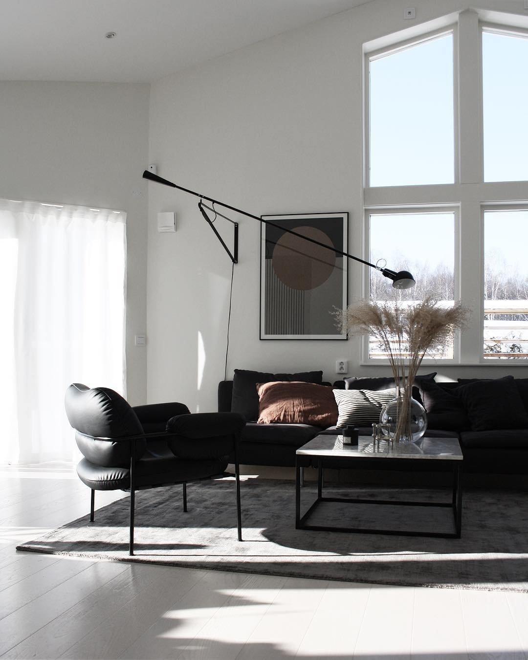 Applique murale industrielle à bras réglable en métal 135-205cm noir blanc éclairage directionnel E27 chambre salon | Sansoti