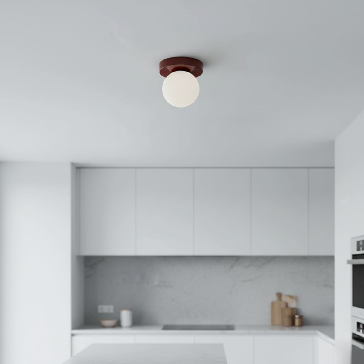 Glas-Kugel Wand- und Deckenleuchte mit farbiger Scheibe 12×10cm G9 LED 3000K Warmweiß 110-240V Festverdrahtet | Sansoti