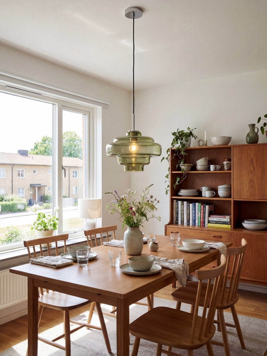 Gekleurde Glazen Hanglamp met Verstelbare Ophanging – Moderne Lichtpunt voor Eetkamer Keuken Woonkamer | Sansoti