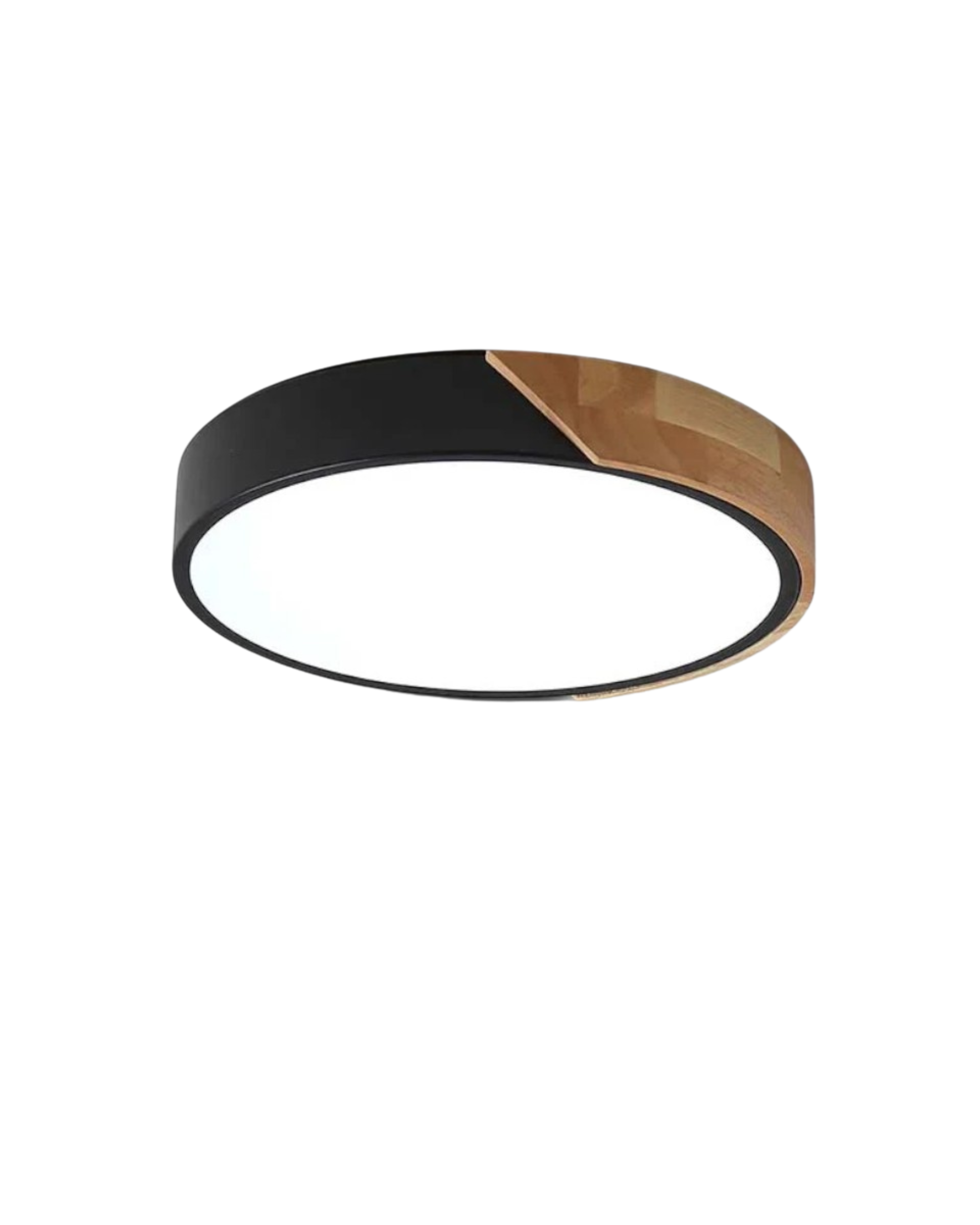 Moderne runde Deckenleuchte mit Holz-Akzent und LED-Beleuchtung – minimalistische Designlampe in 23 30 40 50 und 60 cm | Restfield