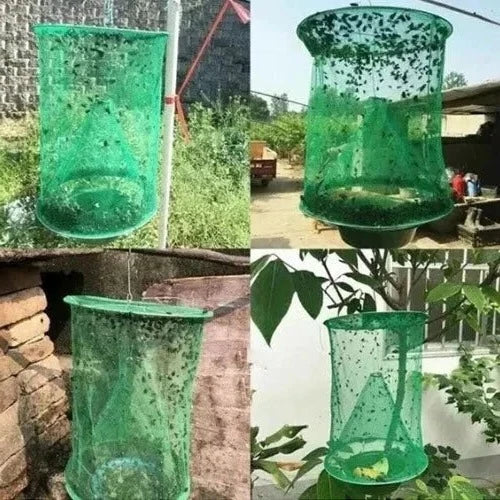 Wiederverwendbare Fliegenfalle mit Köderbehälter zur effektiven Fliegenbekämpfung im Garten Stall auf der Terrasse und im Rasen | Sansoti