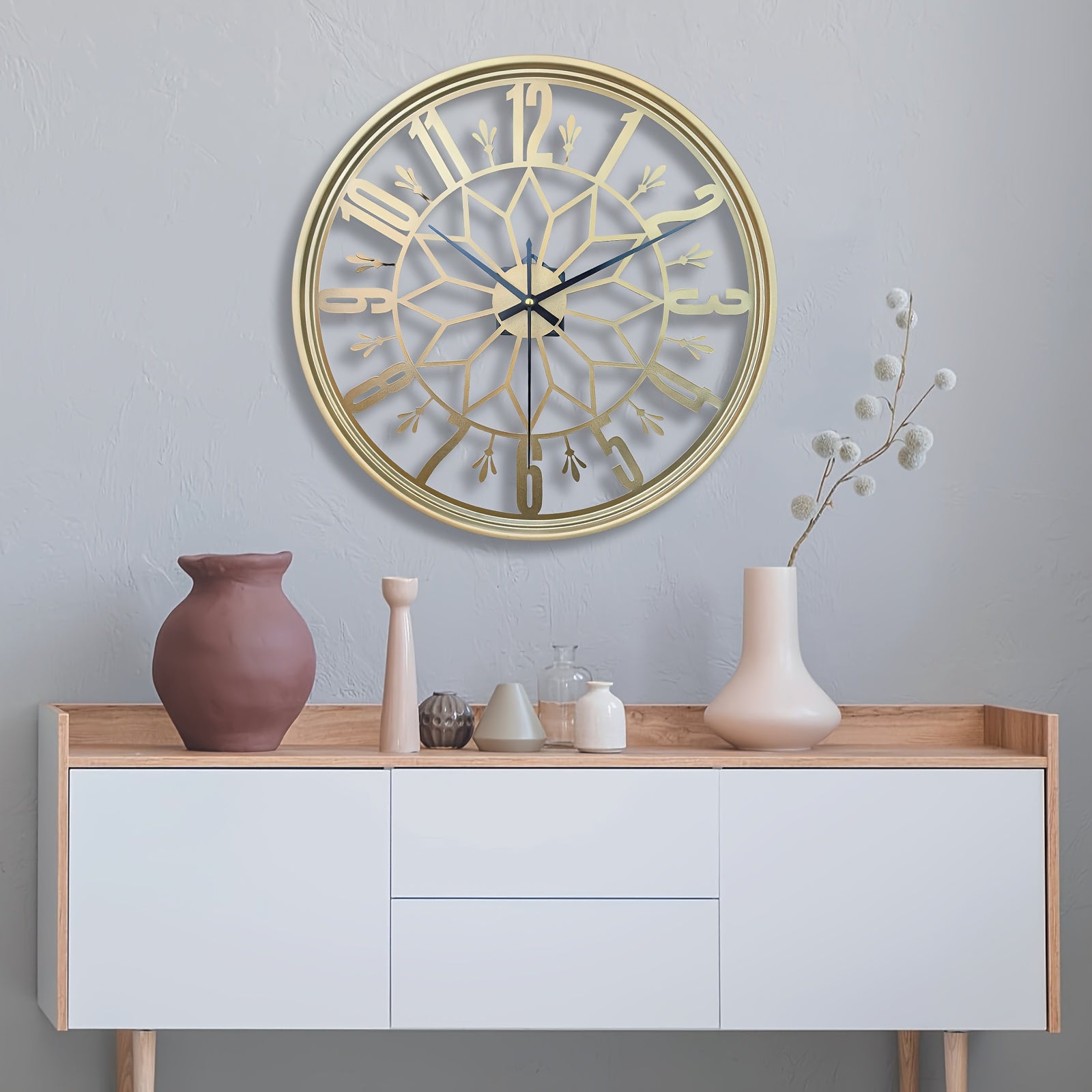 Industriële Wandklok 30cm Vintage Metaal Stille Beweging | Sansoti