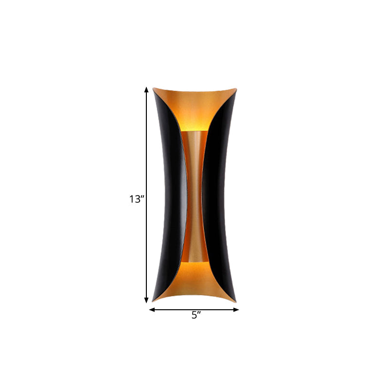 Moderne Wandlamp Zwart Metaal 2 Lichtpunten Gebogen Ontwerp 33cm 53cm 76cm | Sansoti