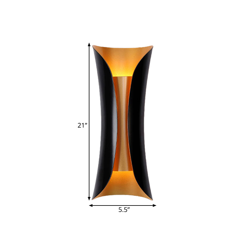 Moderne Wandlamp Zwart Metaal 2 Lichtpunten Gebogen Ontwerp 33cm 53cm 76cm | Sansoti
