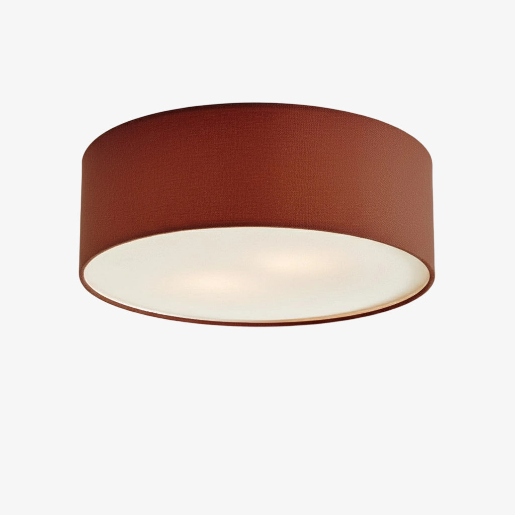 Linen ceiling lamp with drum shade, modern design, E27 socket, Scandinavian style, bedroom, living room | Sansoti