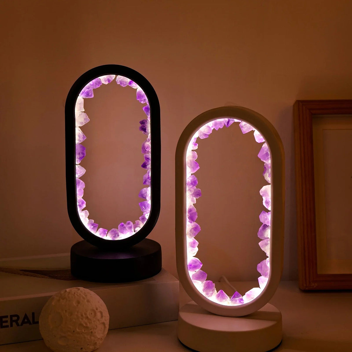 Handgemaakte Edelsteenlamp Amethist Celestiet Kristal Sfeerverlichting Ontspanning Meditatie Yoga Slaapkamer | Sansoti