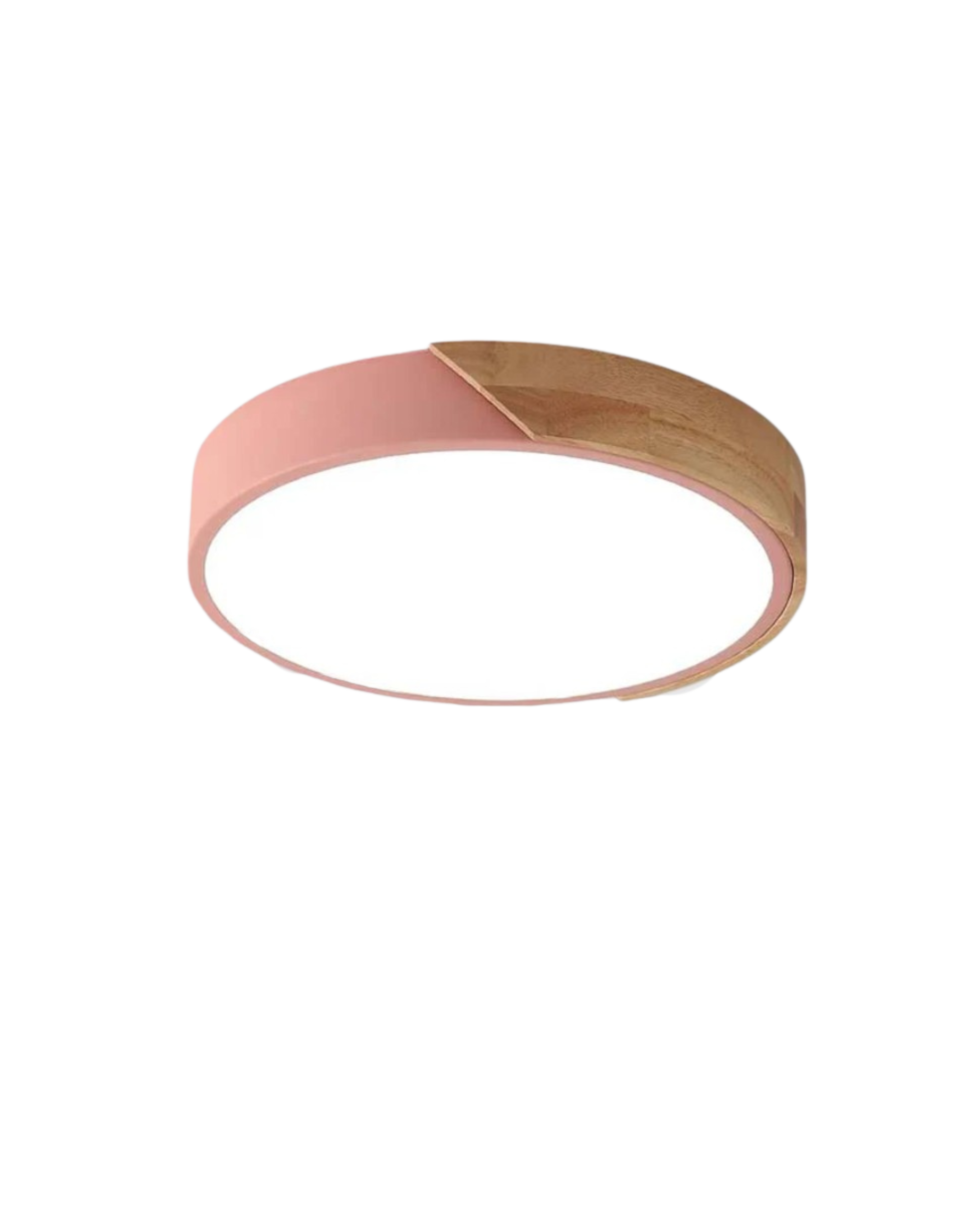 Moderne runde Deckenleuchte mit Holz-Akzent und LED-Beleuchtung – minimalistische Designlampe in 23 30 40 50 und 60 cm | Restfield