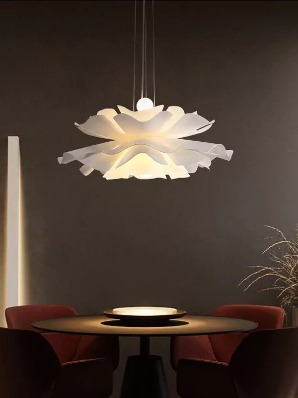 Handgemaakte Acryl Hanglamp Lotus Bloem Wit Scandinavisch Design | Sansoti