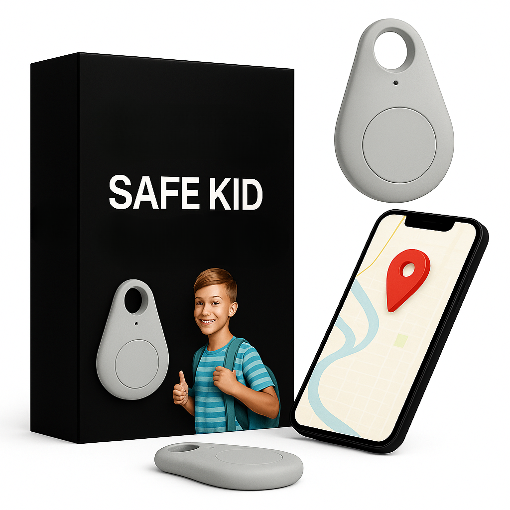 Kinder GPS-Tracker Waterdicht met Real-Time Locatie & SOS-Alarm | Klein, Licht, Draagtasje en Beveiligingsfuncties | Sansoti