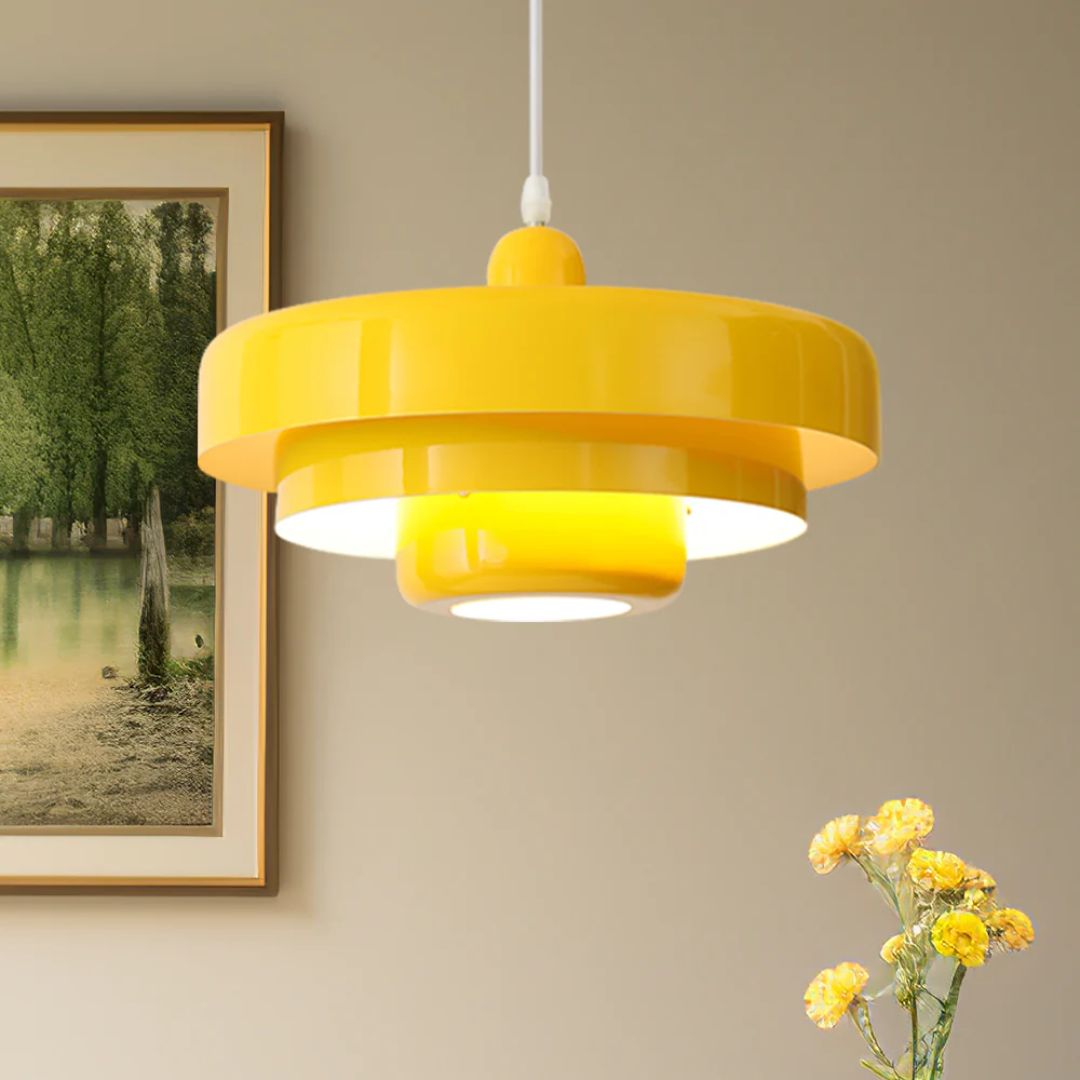 Hängeleuchte Metall Geschichtet Ø35cm Orange E27 Esstisch Wohnzimmer Retro Design Beleuchtung Industriell Modern | Restfield