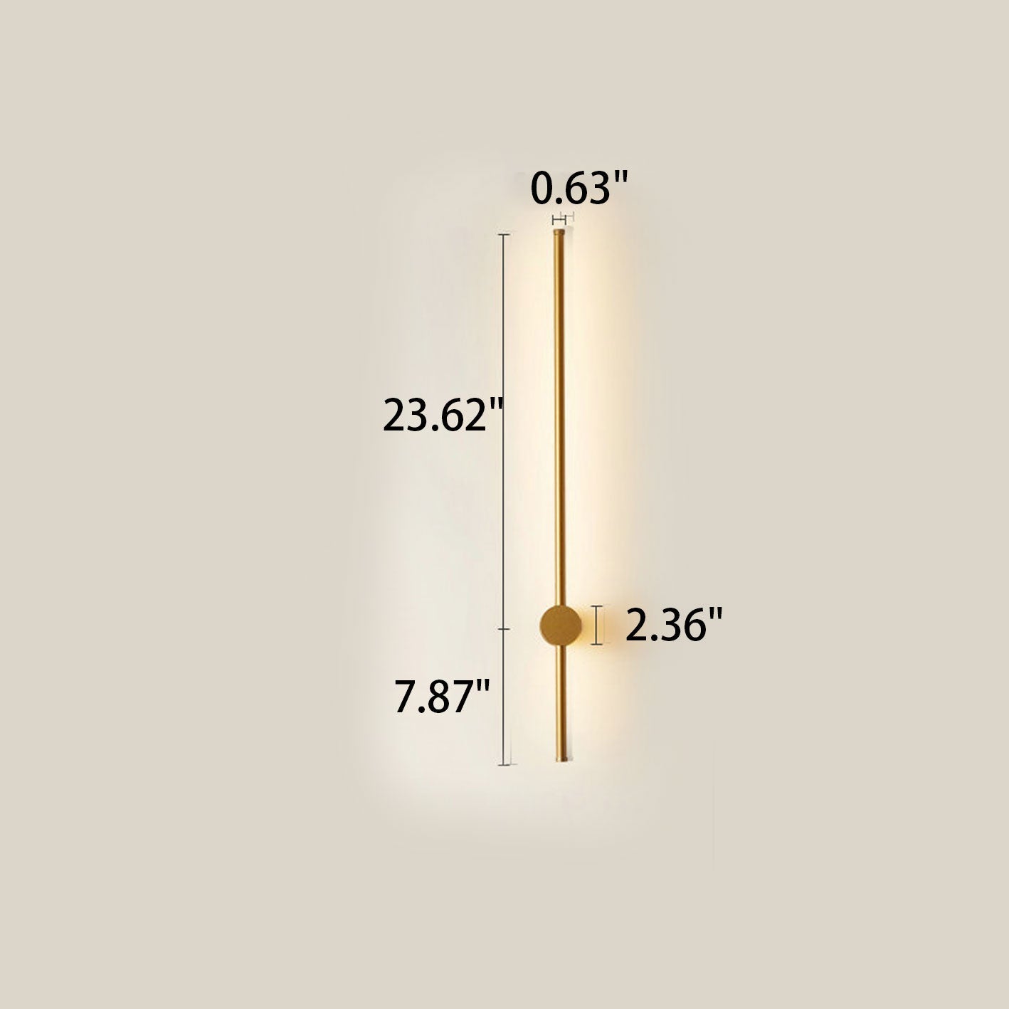 Wandlamp LED Staf Aluminium Zwart Goud 60cm 80cm Woonkamer Slaapkamer Studeerkamer Lijnlamp Minimalistisch Modern Sfeerlamp | Sansoti