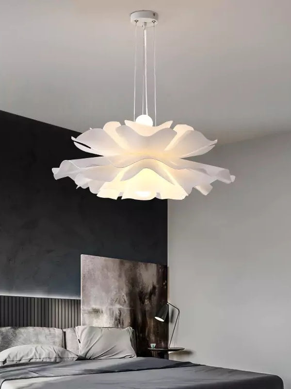 Handgemaakte Acryl Hanglamp Lotus Bloem Wit Scandinavisch Design | Sansoti