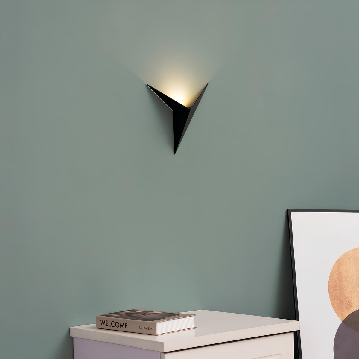 Geometrische Wandlamp Driehoek LED Dimbaar Nordic Design Zwart Wit Goud Verlichting Woonkamer Slaapkamer | Sansoti