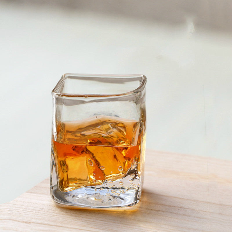 Handgemaakt Whiskyglas met Luchtbellen 255ml Kristalglas Transparant Robuust voor Single Malt Scotch Bourbon met Houten Luxe Giftbox Perfect Cadeau | Sansoti