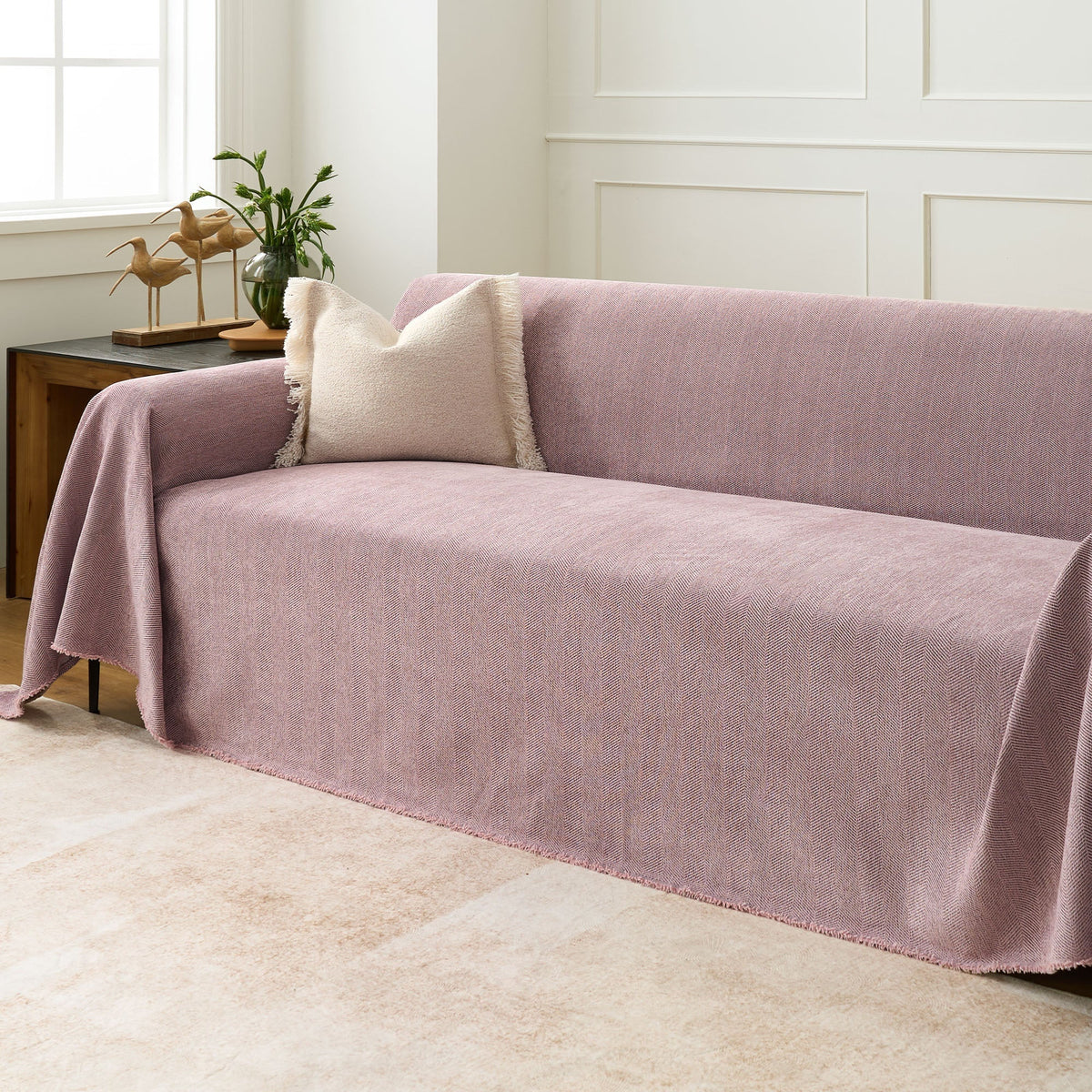 Fischgrätstruktur Sofabezug Haustierfreundlich Wasserabweisender Möbelschutz Textilgewebe Sofa Cover | Sansoti