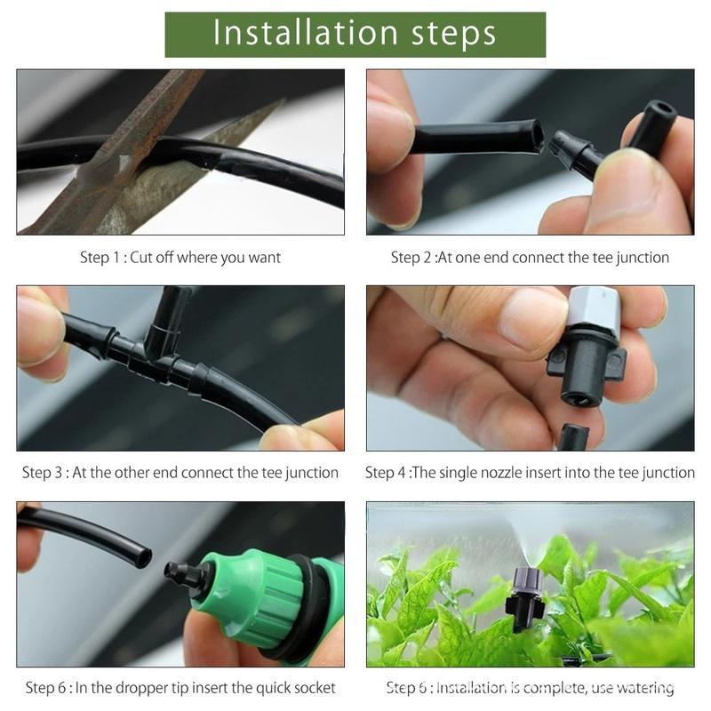 Verstelbaar Druppelirrigatiesysteem 10 Meter Automatisch Tuinbewatering Sproeiset Waterbesparend Planten | Sansoti