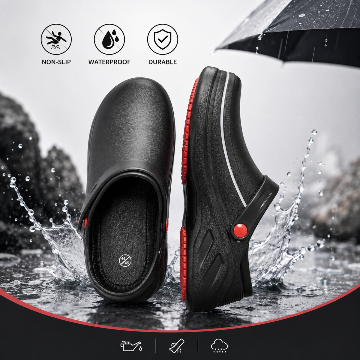 Wasserdichte rutschfeste ölbeständige Arbeitsschuhe Outdoor-Sicherheitsherren Regenstiefel Arbeitsstiefel | Sansoti