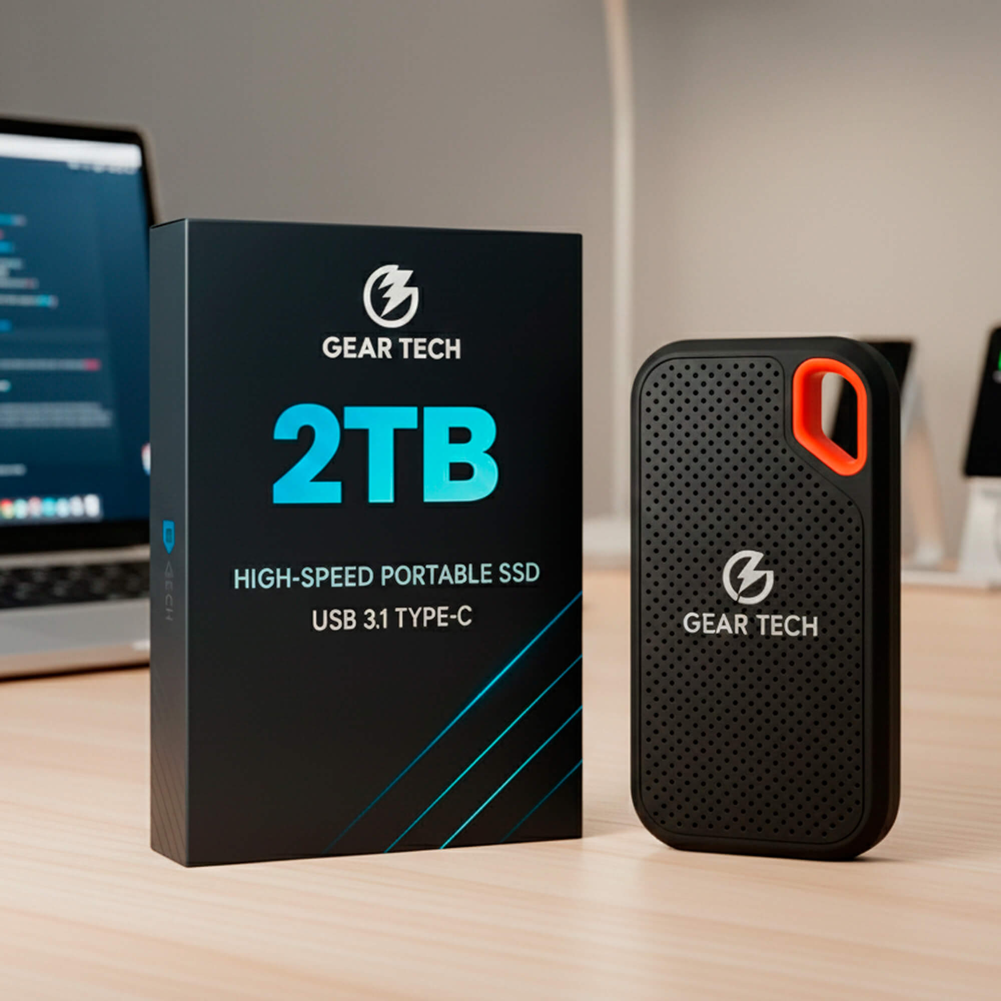 Externe SSD Harde Schijf 2TB – Compacte Draagbare Opslag met USB-C voor PC, Laptop en Mac | Sansoti