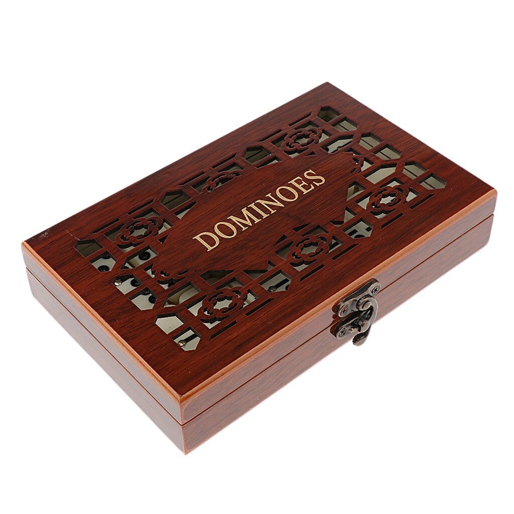 Hölzernes Domino-Spiel Doppel-Sechs-Set mit 28 Steinen, Familienspiel, Aufbewahrungsbox, Gesellschaftsspiel, klassisches Brettspiel | Sansoti