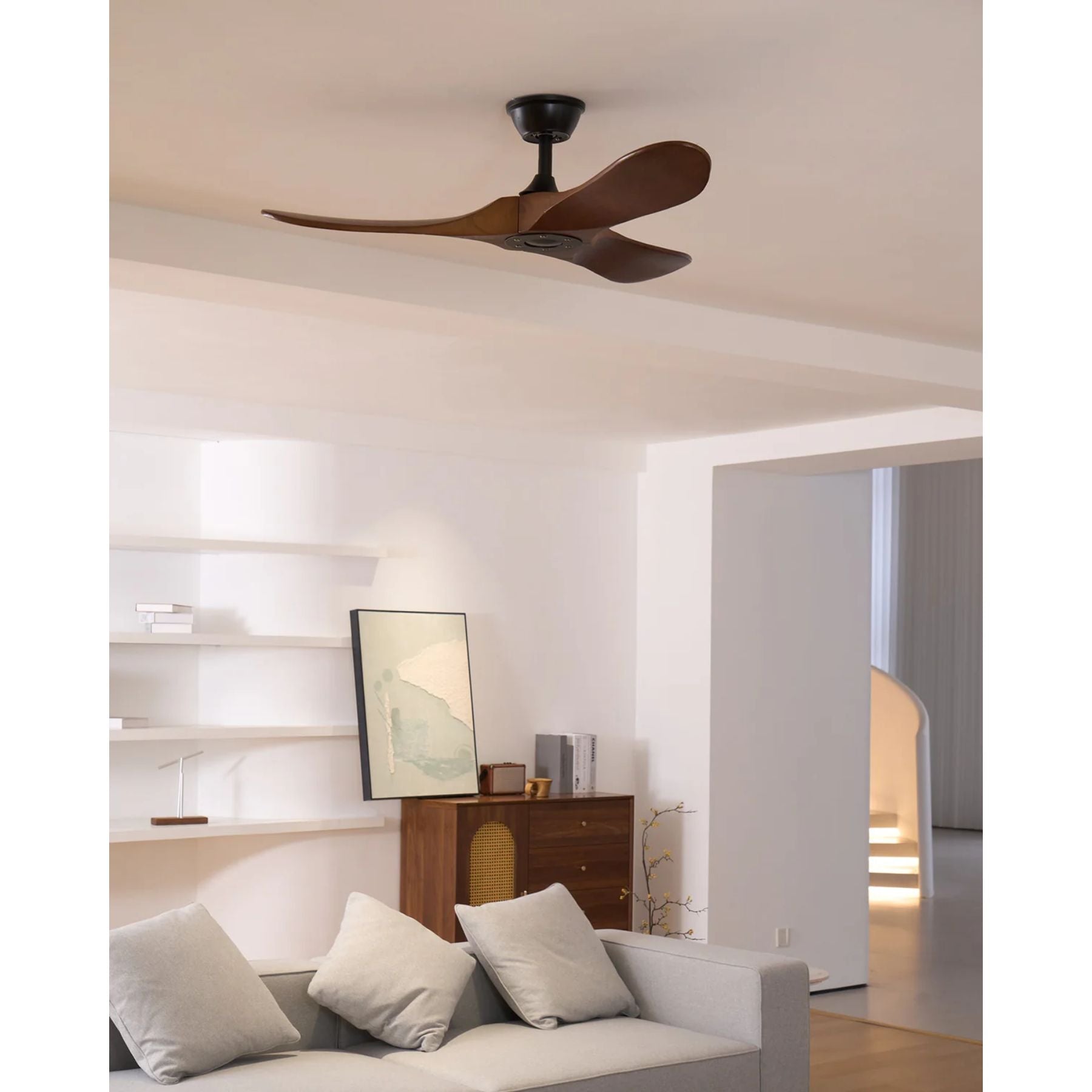 Leno Holz-Deckenventilator Walnuss Leise 6 Geschwindigkeiten Wohnzimmer Schlafzimmer Design Ventilator Mit Fernbedienung Modernes Interieur | Restfield
