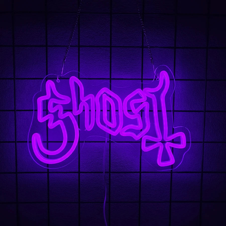 Halloween-LED-Neonschild mit Fledermäusen – Lila-orange Wandleuchte für eine festliche Halloween-Atmosphäre | Sansoti