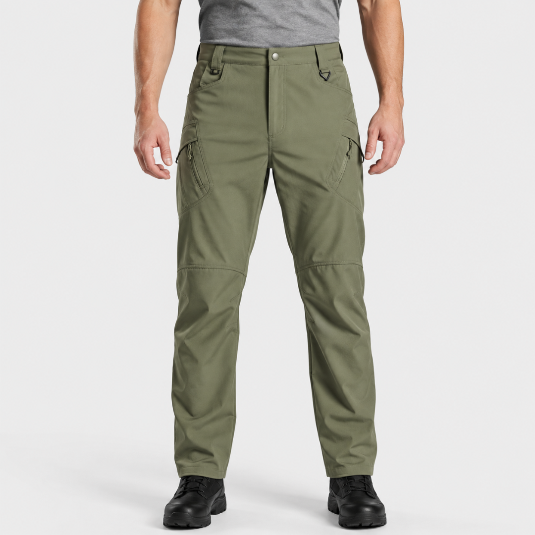 Outdoor Wandelbroek Heren Meerdere Zakken Ritssluiting Polyester Zwart Khaki Groen Tactisch Functioneel | Sansoti