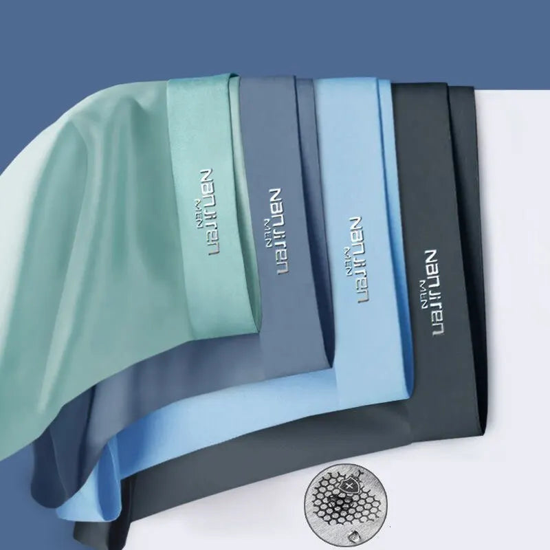 Herren-Boxershorts 4er-Pack aus Ice Silk, atmungsaktive Graphen-Unterwäsche mit elastischem Bund, komfortabel für jeden Tag | Sansoti