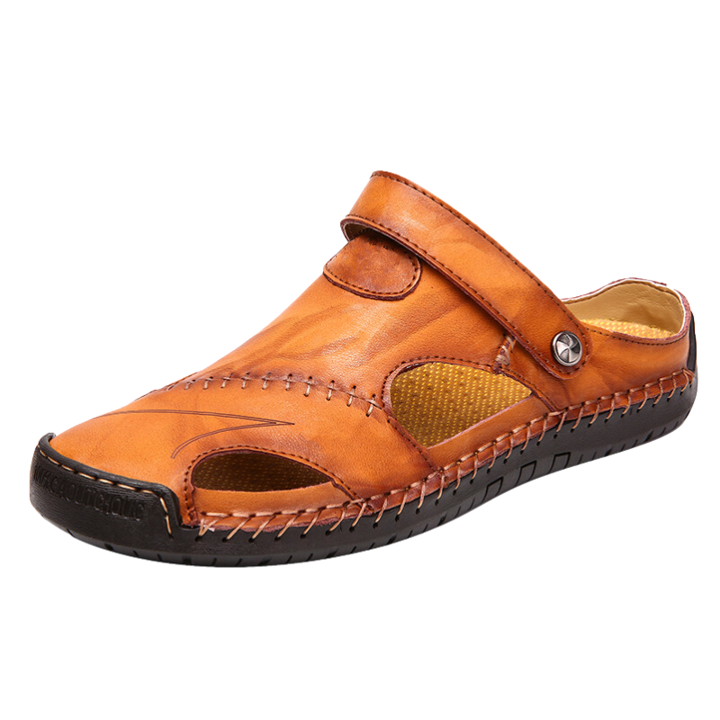 Orthopedische Heren Lederen Sandalen – Comfortabel Zomerse Slippers met Antislip Zool Casual Pantoffels | Sansoti