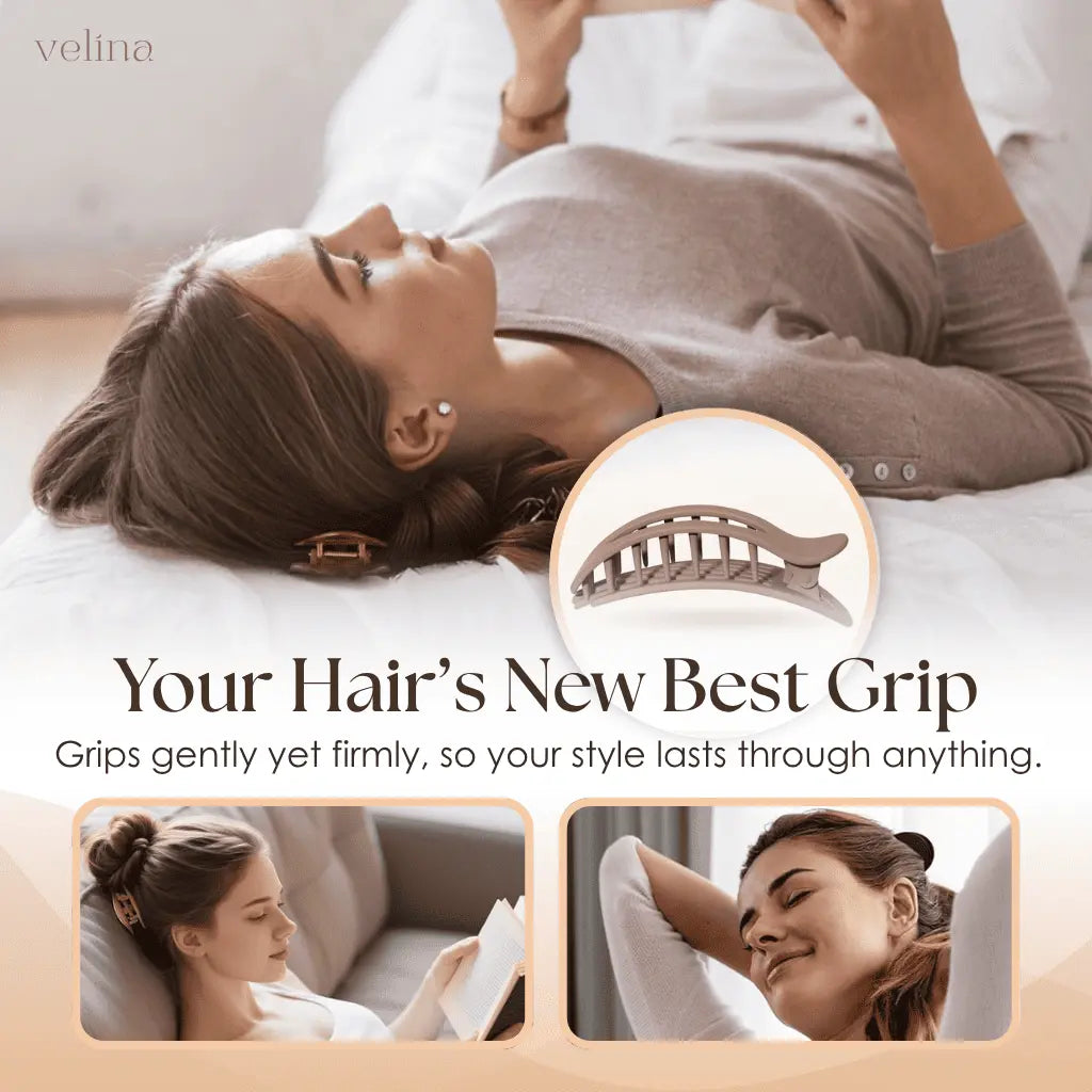 Platte Haarclips Set van 4 – Comfortabel Ontwerp Zonder Drukpunten | Sansoti