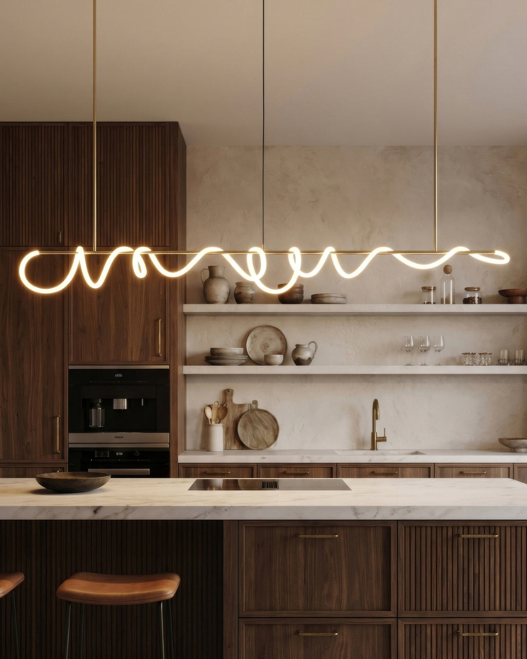 LED-design hanglamp met metalen koordstructuur zwart satijn 100 cm dimbaar warm wit modern interieur eetkamer keukeneiland | Sansoti