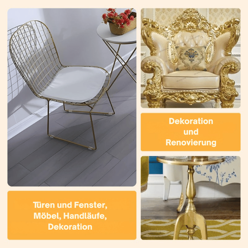 Metallic Bladverf met Penseel – Premium Goud en Zilver Metaaleffect voor Creatieve Projecten – Waterbasis Decoratieverf 200g | Sansoti