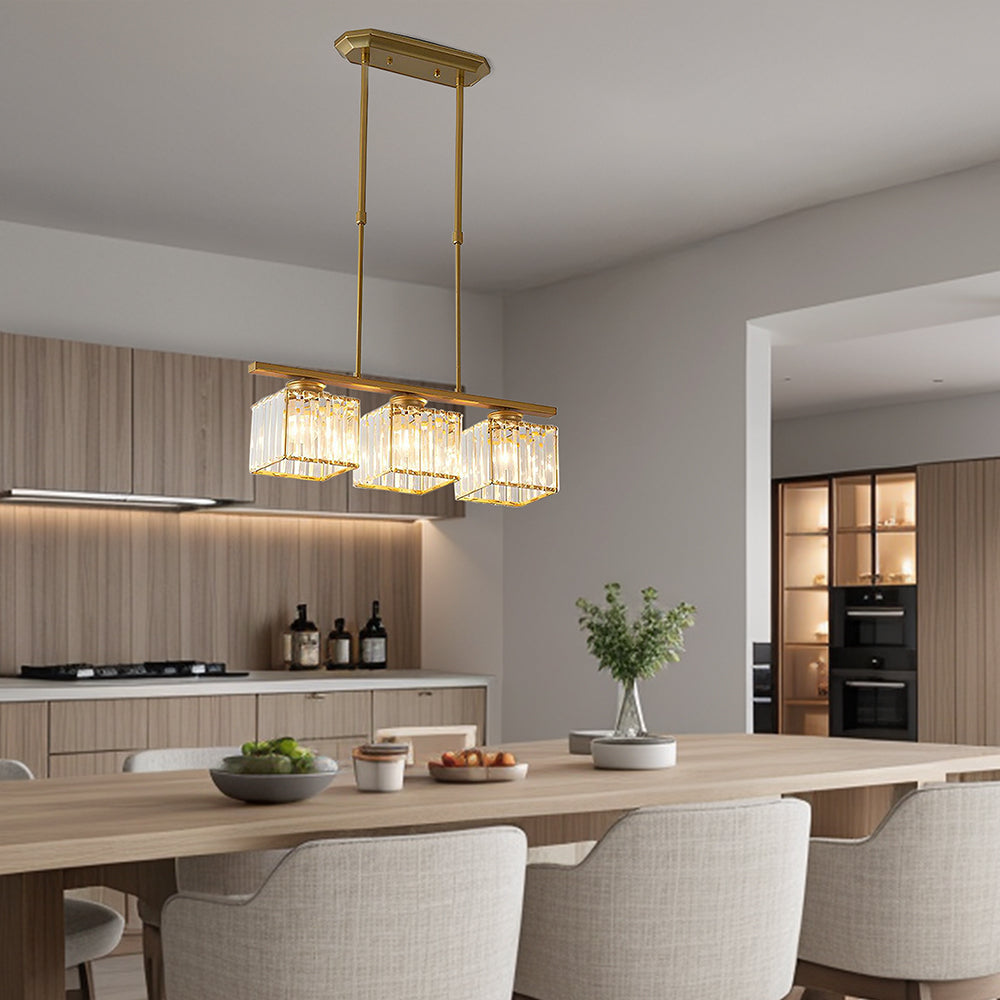 Hanglamp Eettafel Glas Zwart Goud 3 Of 4 Lichts E27 Modern | Sansoti
