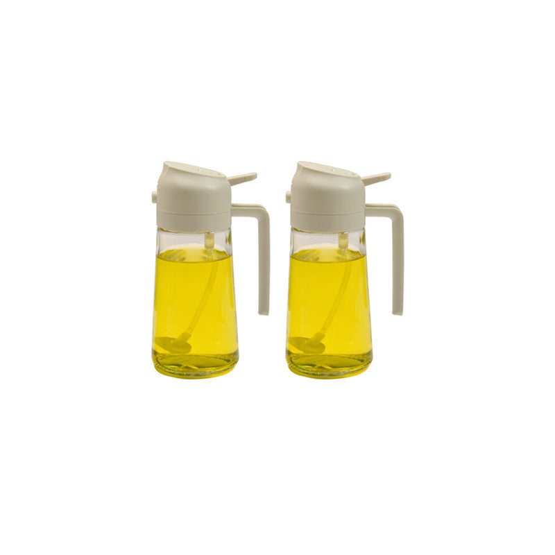 Vaporisateur et distributeur d’huile en verre 2-en-1, flacon à pompe et spray pour vinaigre et sauce soja, dosage en cuisine, huile 470ml | Sansoti