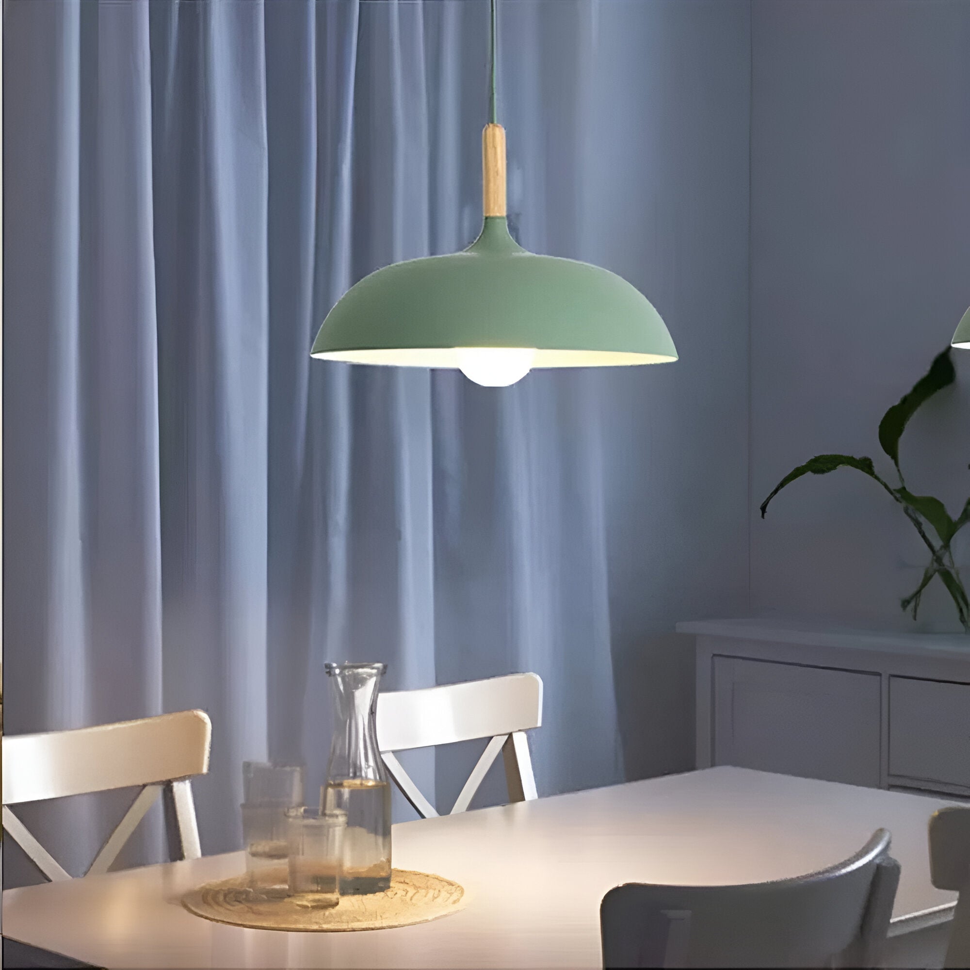 Hängeleuchte Holz Eisen Skandinavisch Japandi Rund E27 Ø35 Ø60 Esszimmer Küche | Restfield