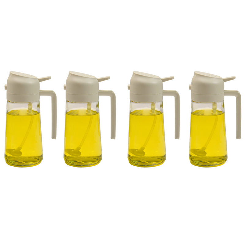 Vaporisateur et distributeur d’huile en verre 2-en-1, flacon à pompe et spray pour vinaigre et sauce soja, dosage en cuisine, huile 470ml | Sansoti