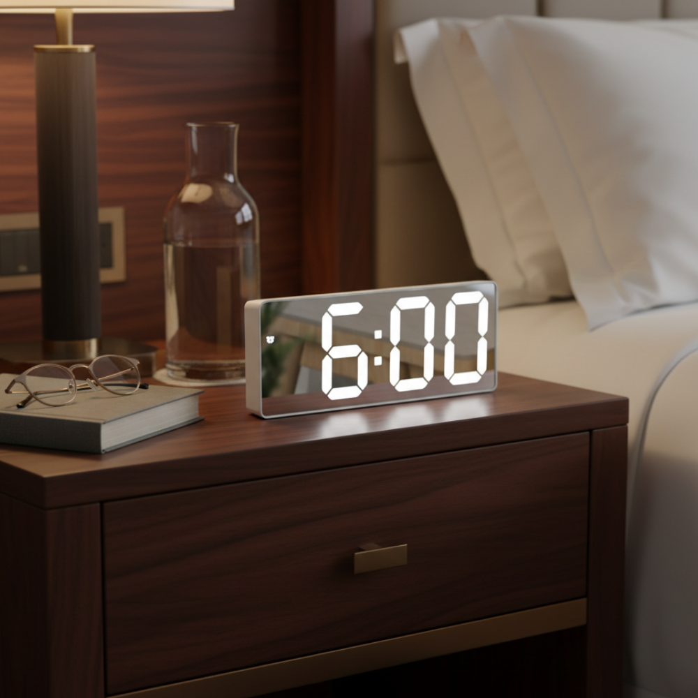 Digitale Wekker met Helder LED-Display Temperatuurweergave en Alarm voor Slaapkamer Kantoor en Nachtkastje | Sansoti