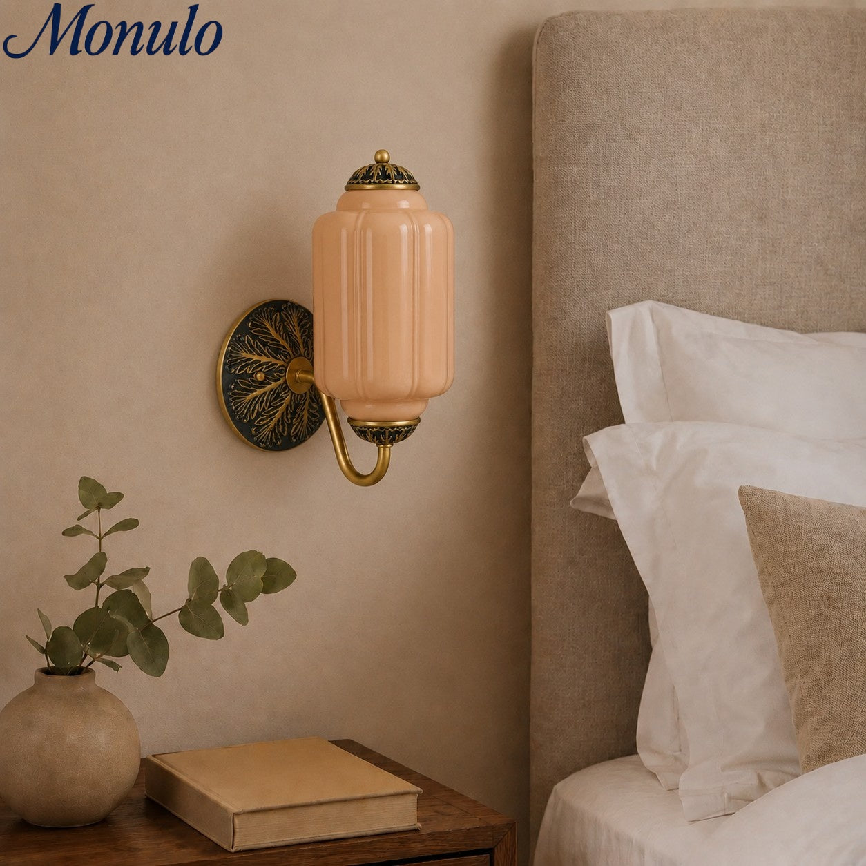 Melkglazen Wandlamp Eloise voor Hal en Slaapkamer | Vintage Wandverlichting met Melkwit Glas | Sansoti