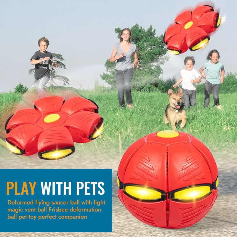 Interactieve Vliegende Schotel Huisdierenbal met LED-Verlichting voor Honden en Katten Binnen en Buiten | Sansoti