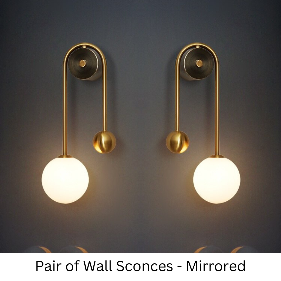 Goudkleurige Wandlamp met Wit Glazen Bol – Modern Scandinavisch Design voor Hal & Gang | Sansoti