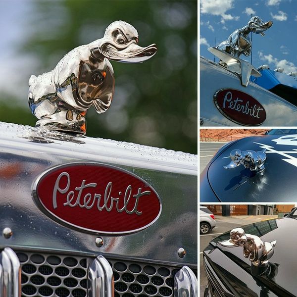 Decoratieve Eend Auto Ornament 15cm Chroom Rubber Mascotte Figuur Dashboard Accessoire Voertuig Embleem | Sansoti