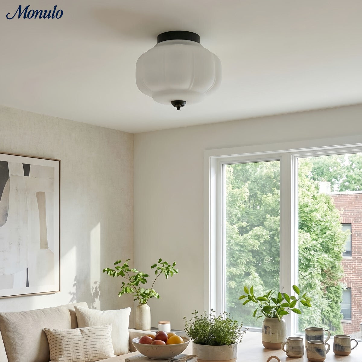 Plafondlamp Melkglas Glazen Kap Moderne Verlichting Scandinavische Stijl Woonkamer Eetkamer Slaapkamer Flush Mount | Sansoti